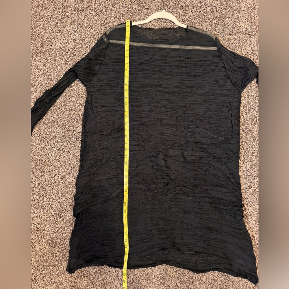 MC OASIS Black Sheer Tunic/Shift Dress Asymmetrical Hem Plus Size XL/1X - Picture 13 of 15